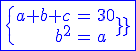 3$\blue \fbox{\{\begin{align} \ a+b+c&=30 \\ b^2&=ac \end{align}